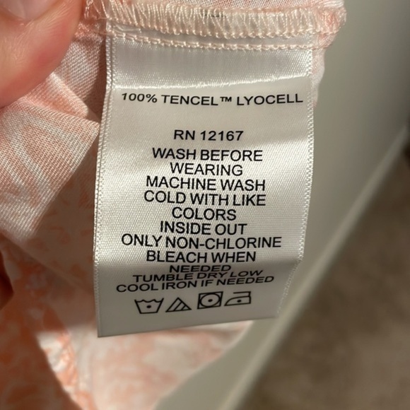 Laurie Felt‎ Tencel Lace Printed Blouse Women’s Size Medium Floral Pink - Picture 9 of 10